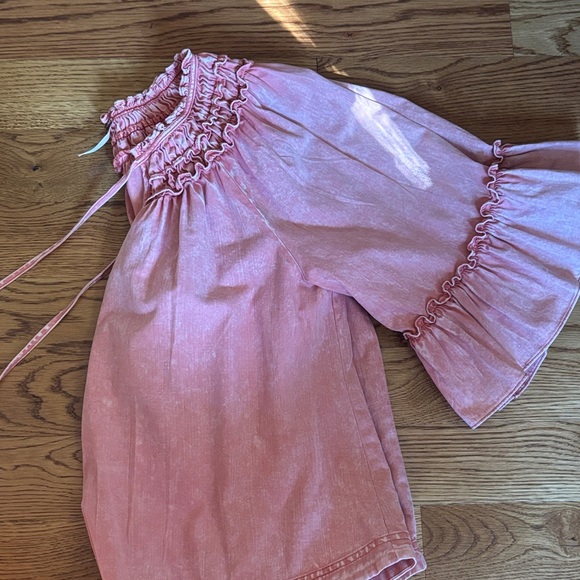 Free People Pink Ruffle Sleeve Blouse - Picture 4 of 4